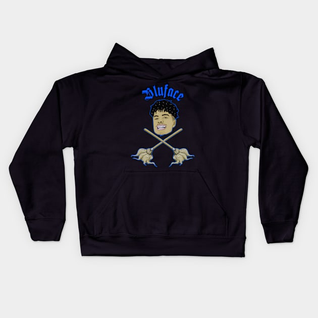 Blueface Bleed Em Moppin Kids Hoodie by BrandyRay